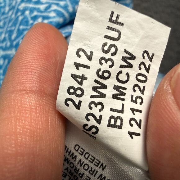 Peter Millar Shirt Mens XL Blue Fin Rays Fish Cotton Stretch Sport Crown Button - Picture 5 of 9